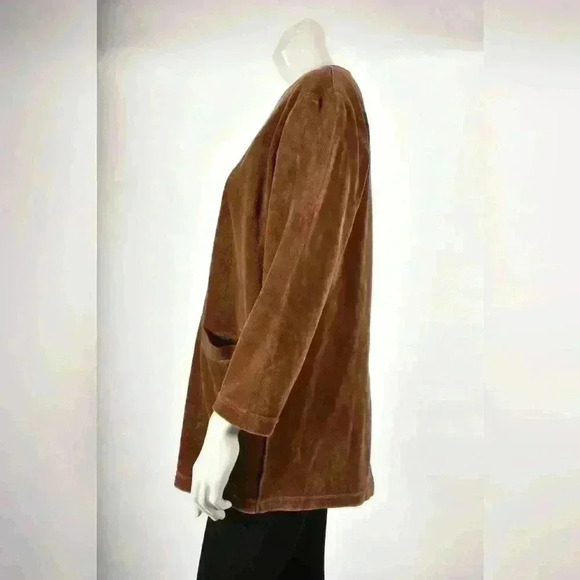 SONIA RYKIEL PARIS Tan Brown Cotton Terrycloth  Cardigan Sweater Medium France - Picture 2 of 13